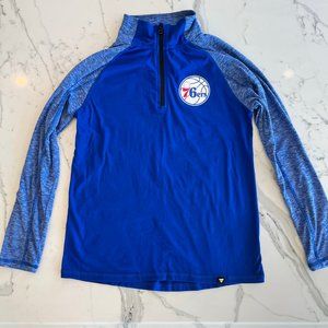 Fanatics Women's Size Medium NBA Philadelphia 76ers Quarter Zip Sweatshirt